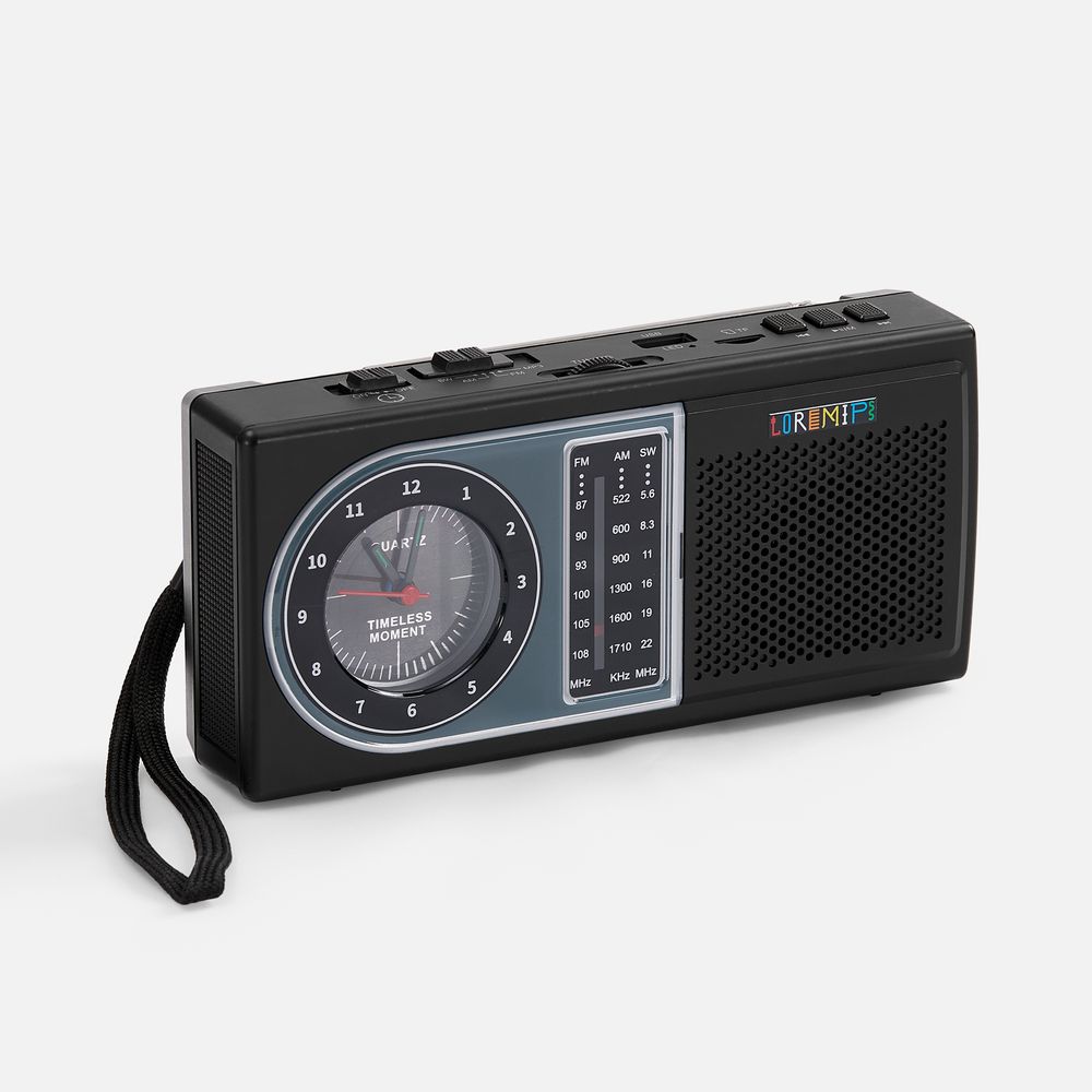 Bluetooth-колонка с радио Comradio, черная / Миниатюра нанесения (1000)