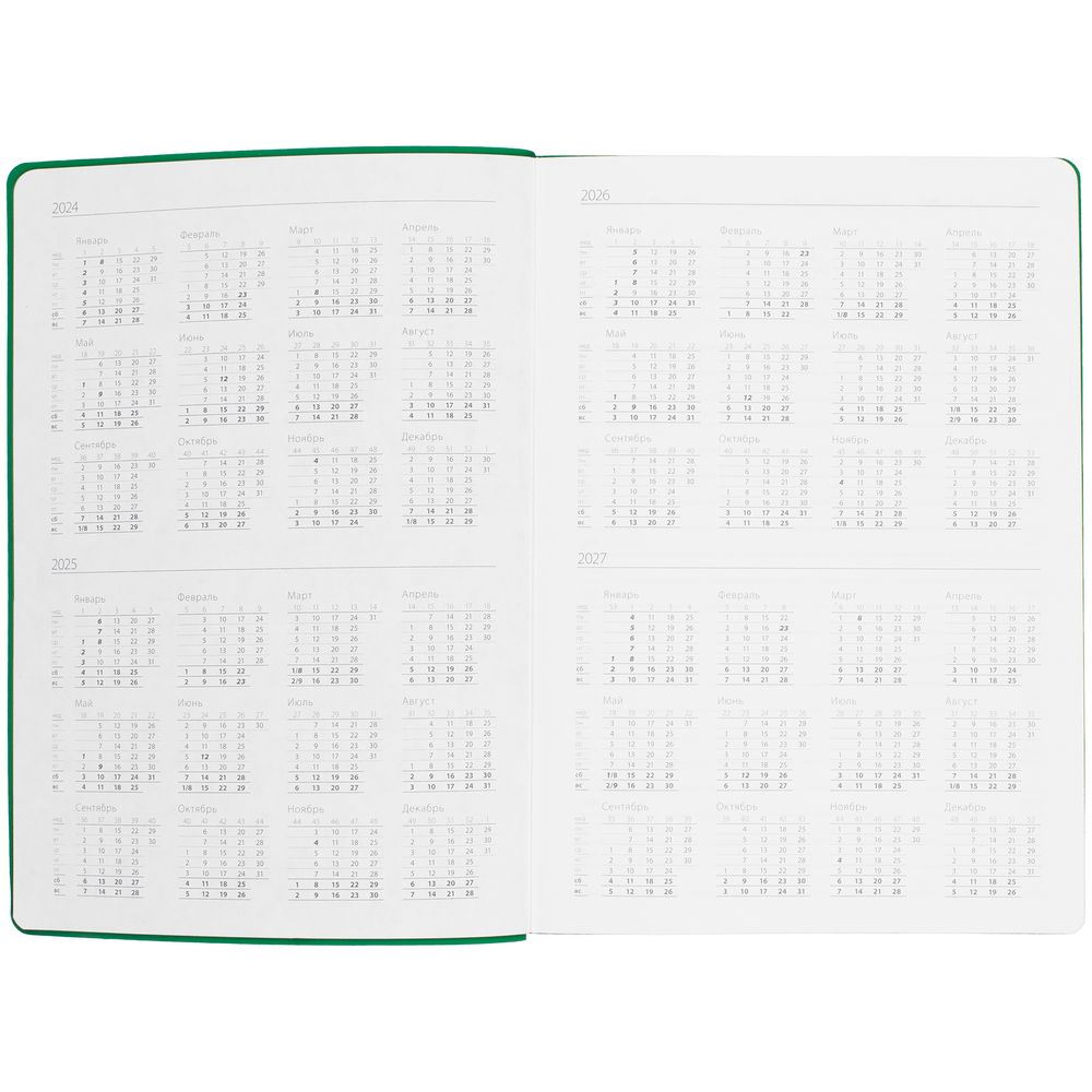 Ежедневник Flexpen Shall, недатированный, зеленый / Миниатюра WWW (1000)