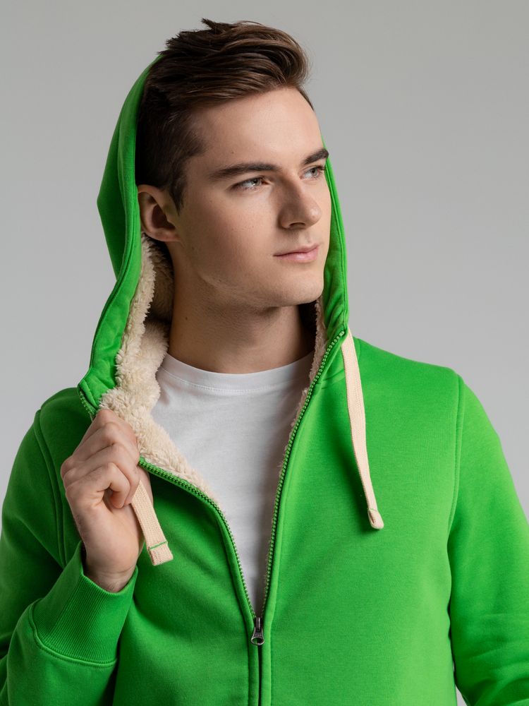 Толстовка унисекс на молнии Sherpa 280, ярко-зеленая / Миниатюра WWW (1000)