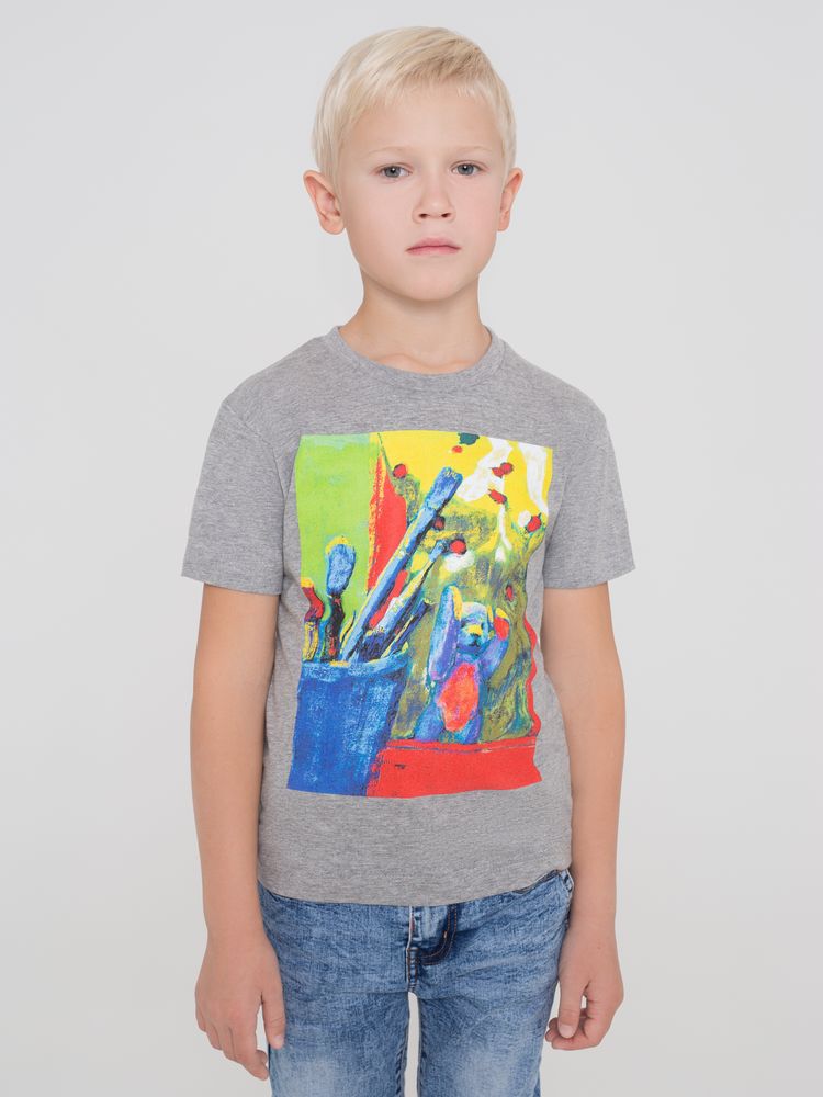 Футболка детская Artist Bear, серый меланж / Миниатюра WWW (1000)