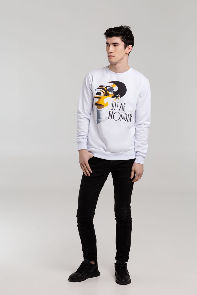 Толстовка «Меламед. Stevie Wonder», белая / Миниатюра WWW (1000)