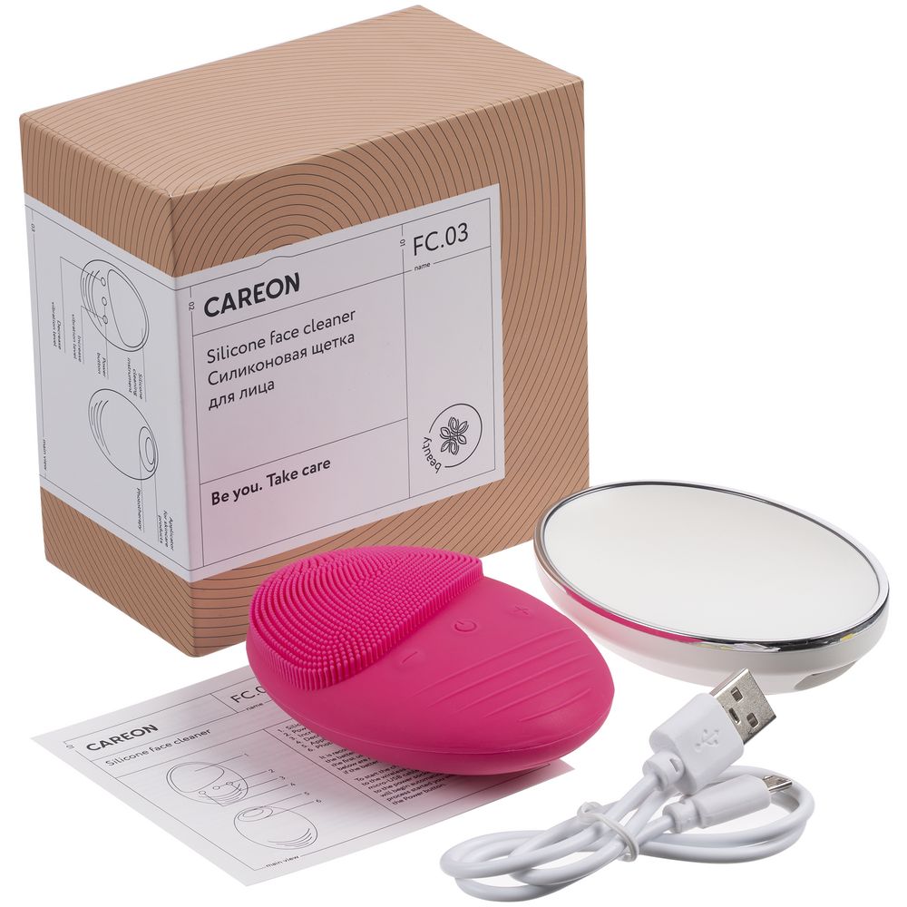 Силиконовая щетка для лица FC03, розовая / Миниатюра WWW (1000)