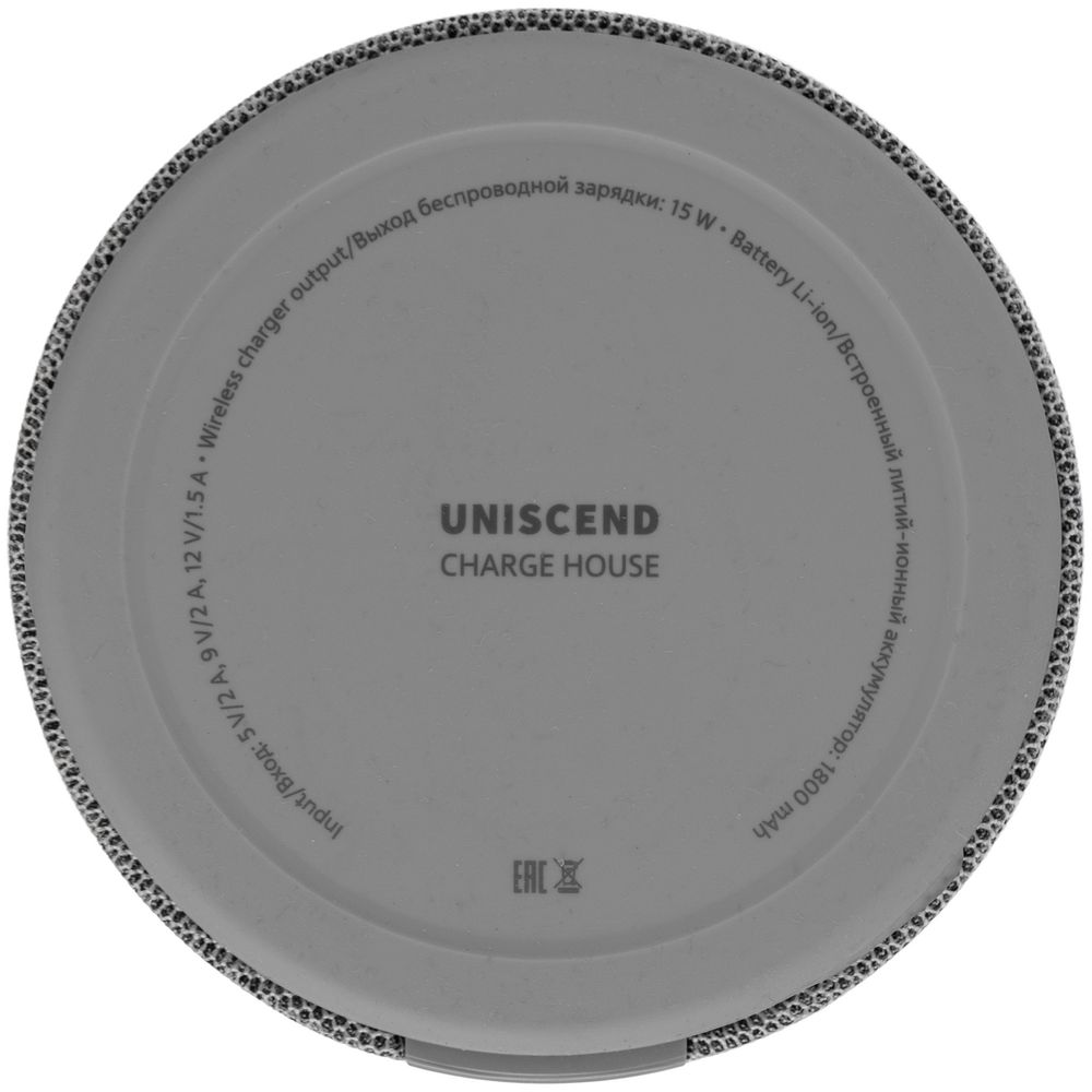 Колонка c беспроводной зарядкой и подсветкой Charge House, серая / Миниатюра WWW (1000)