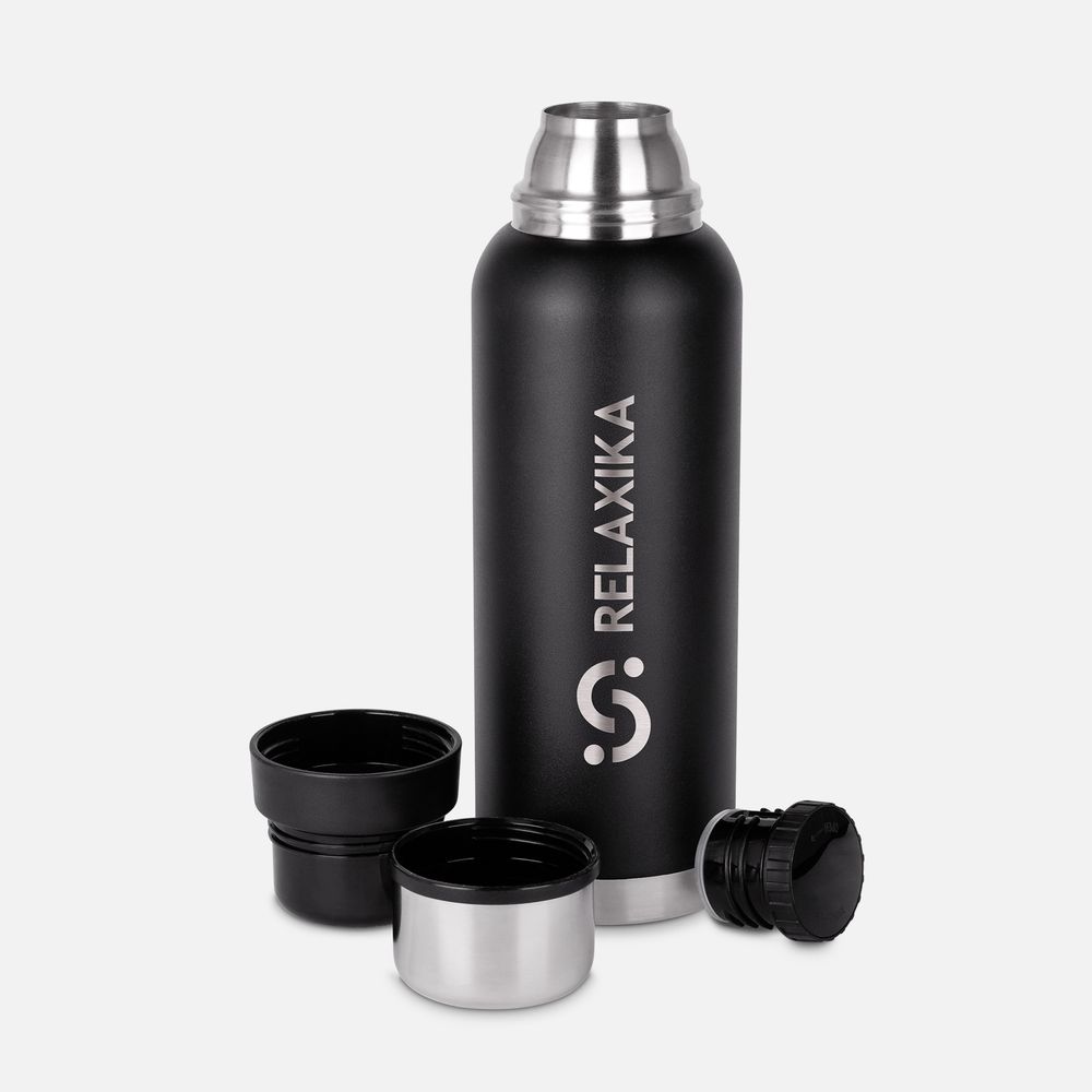 Термос Relaxika 1200 со стикерпаком, черный / Миниатюра WWW (1000)