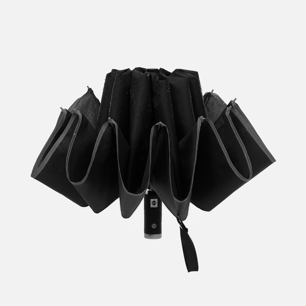 Зонт обратного сложения Norsken с фонариком, черный / Миниатюра WWW (1000)