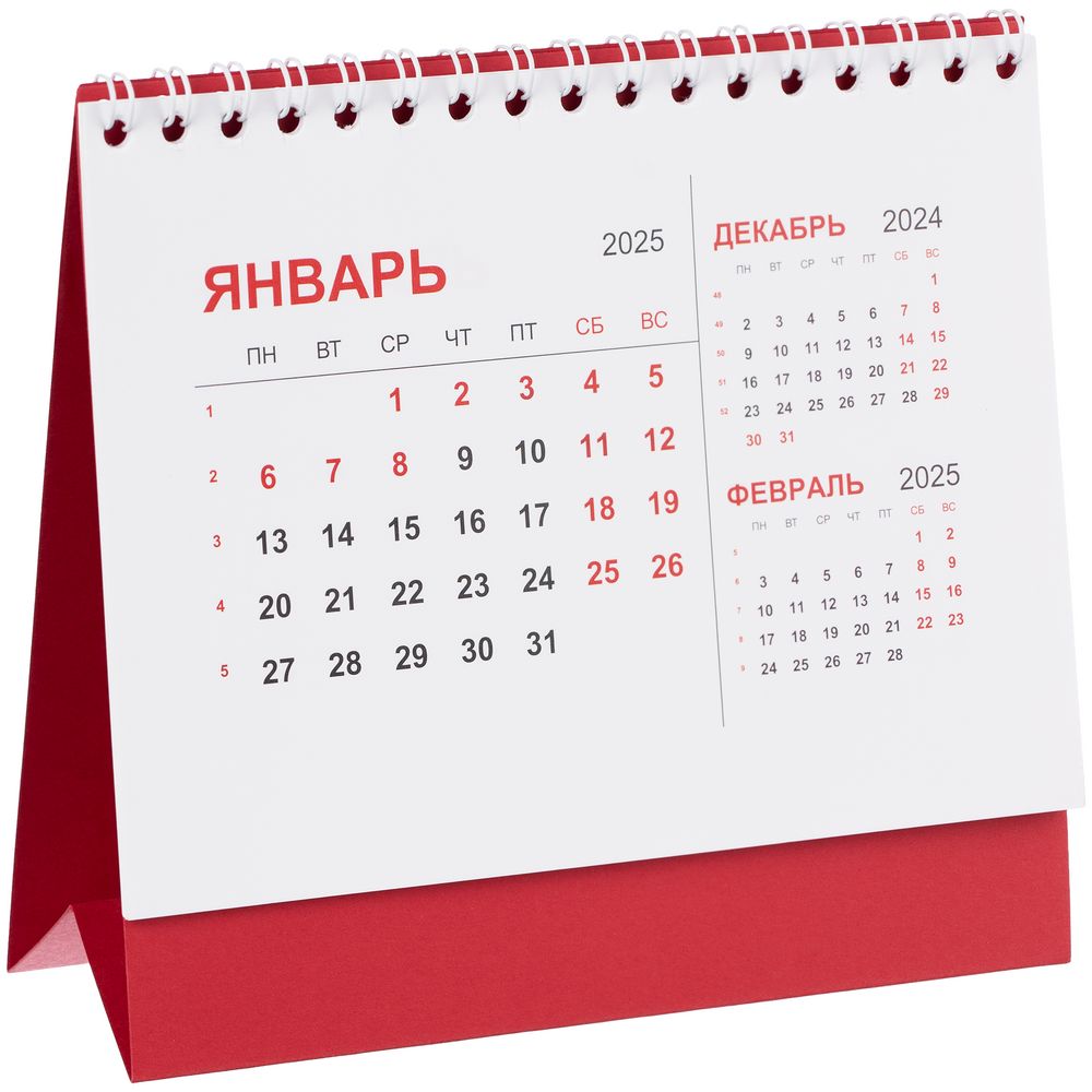 Календарь настольный Datio, красный / Миниатюра WWW (1000)