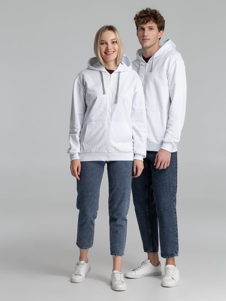 Толстовка на молнии с капюшоном Unit Siverga, белая / Миниатюра WWW (1000)