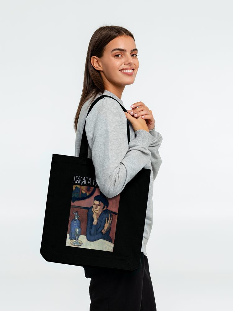 Холщовая сумка «Пикаса какая-та», черная / Миниатюра WWW (1000)