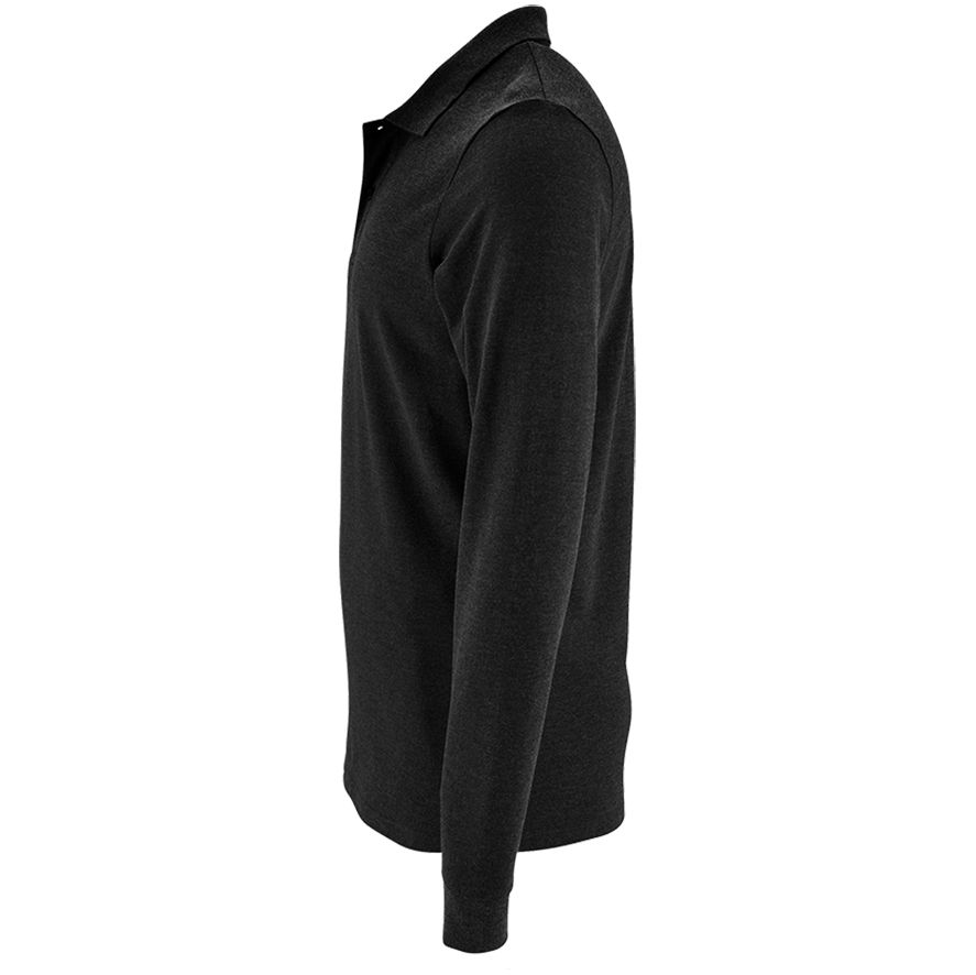 Рубашка поло мужская с длинным рукавом Perfect LSL Men, черный меланж / Миниатюра WWW (1000)