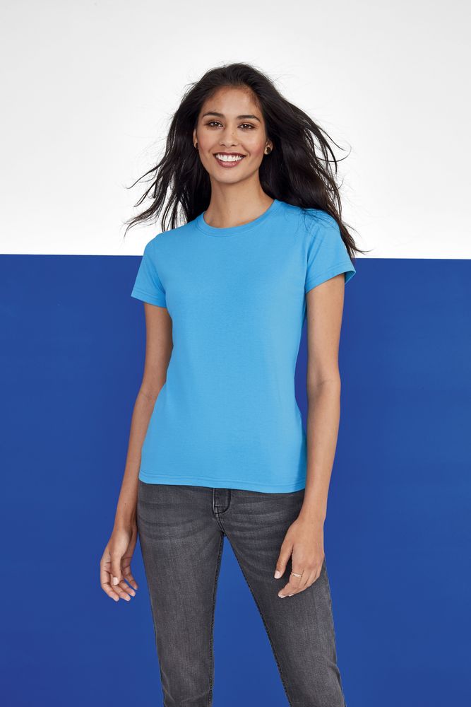 Футболка женская Imperial Women 190, карибский голубой / Миниатюра WWW (1000)