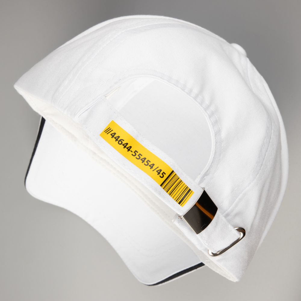 Бейсболка Canopy, белая с темно-синим кантом / Миниатюра нанесения (1000)