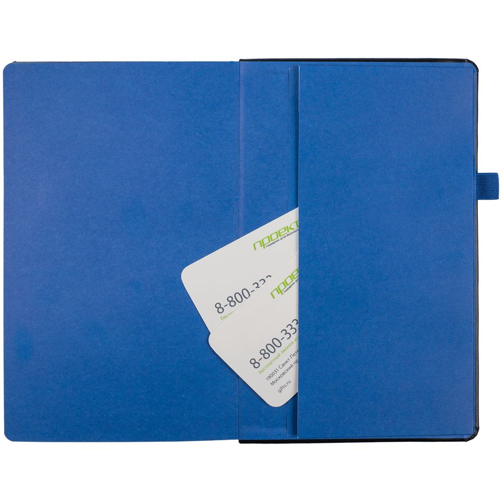 Ежедневник Ton недатированный, черный с синим / Миниатюра WWW (1000)