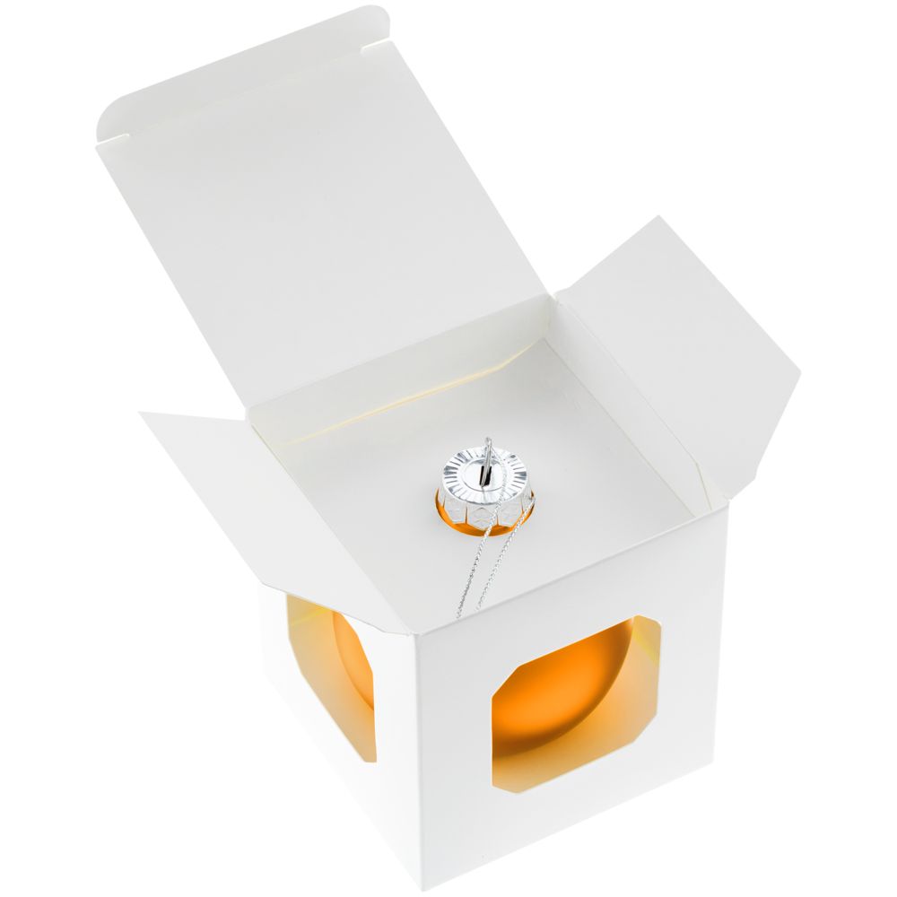 Елочный шар Finery Matt, 8 см, матовый оранжевый / Миниатюра WWW (1000)