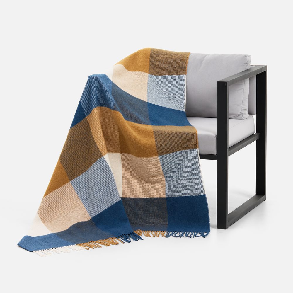 Плед Fleco, синий с коричневым / Миниатюра WWW (1000)