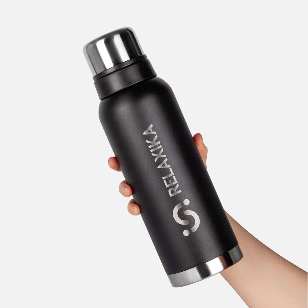 Термос Relaxika 1200 со стикерпаком, черный / Миниатюра WWW (1000)