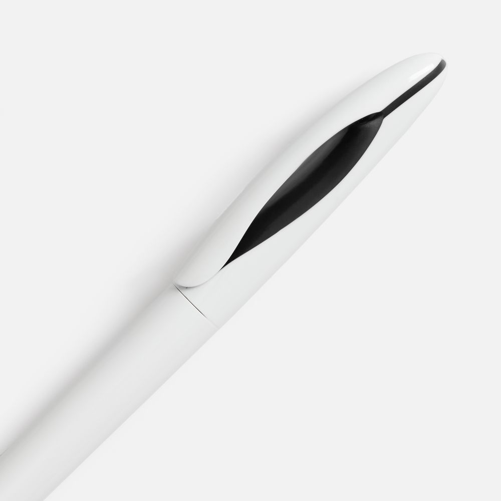 Ручка шариковая Nave, белая с черным / Миниатюра WWW (1000)