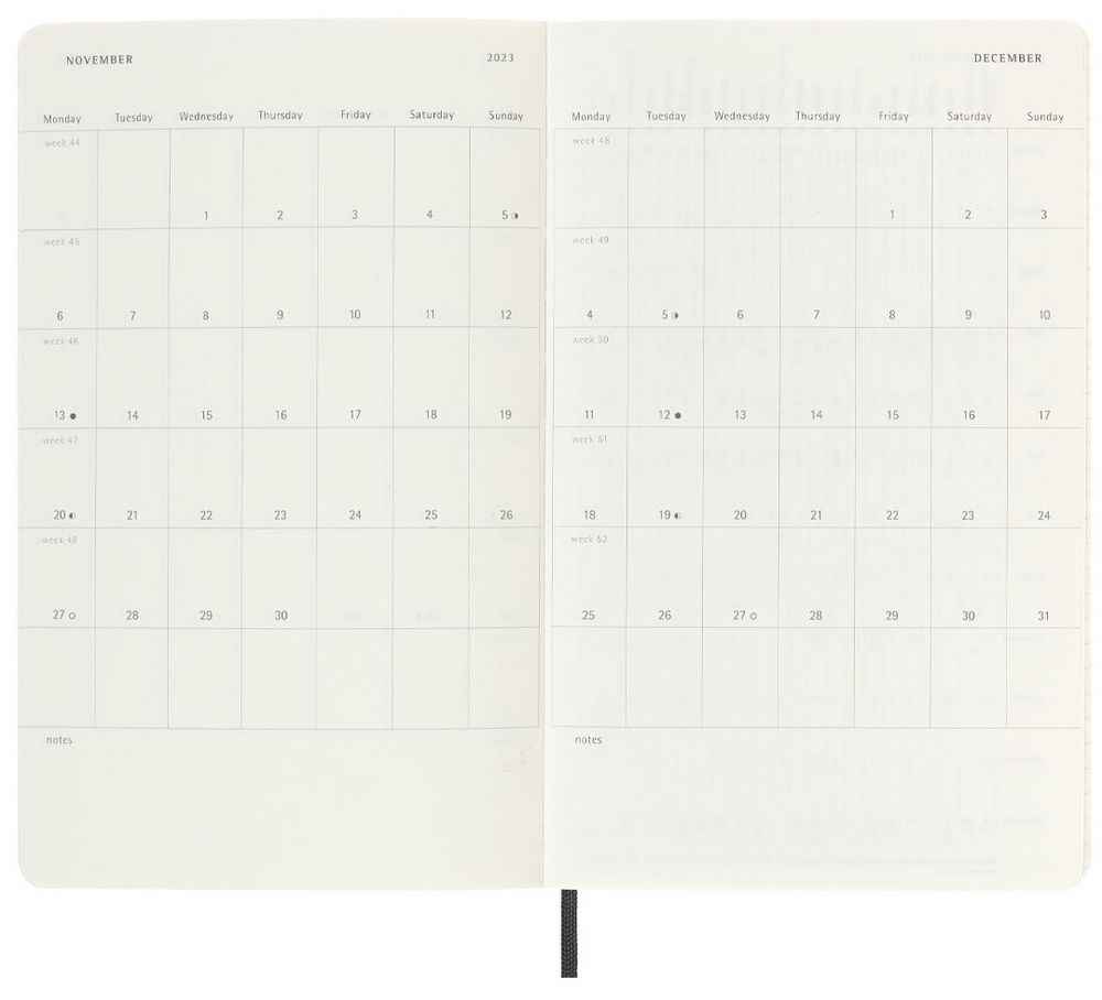 Еженедельник Moleskine Classic Soft Large, черный / Миниатюра WWW (1000)