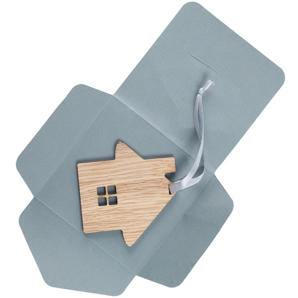 Деревянная подвеска Carving Oak, в форме домика / Миниатюра WWW (1000)