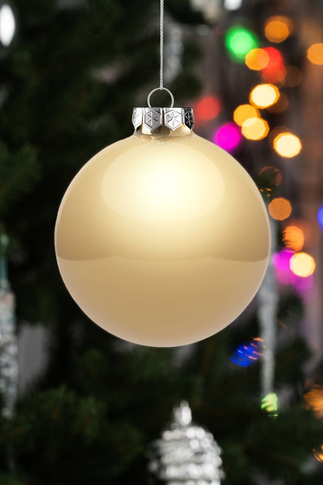 Елочный шар Finery Gloss, 10 см, глянцевый золотистый / Миниатюра WWW (1000)