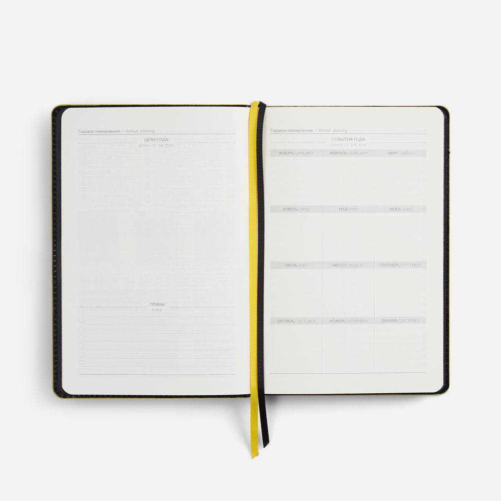 Ежедневник Alanis, недатированный, черный c желтым / Миниатюра WWW (1000)