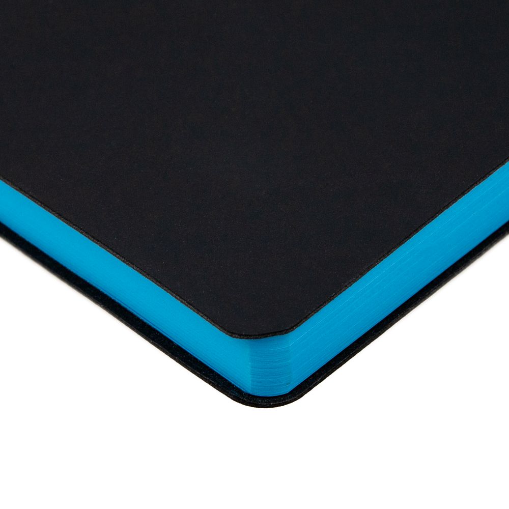 Ежедневник Bookmark, недатированный, черный с голубым / Миниатюра WWW (1000)