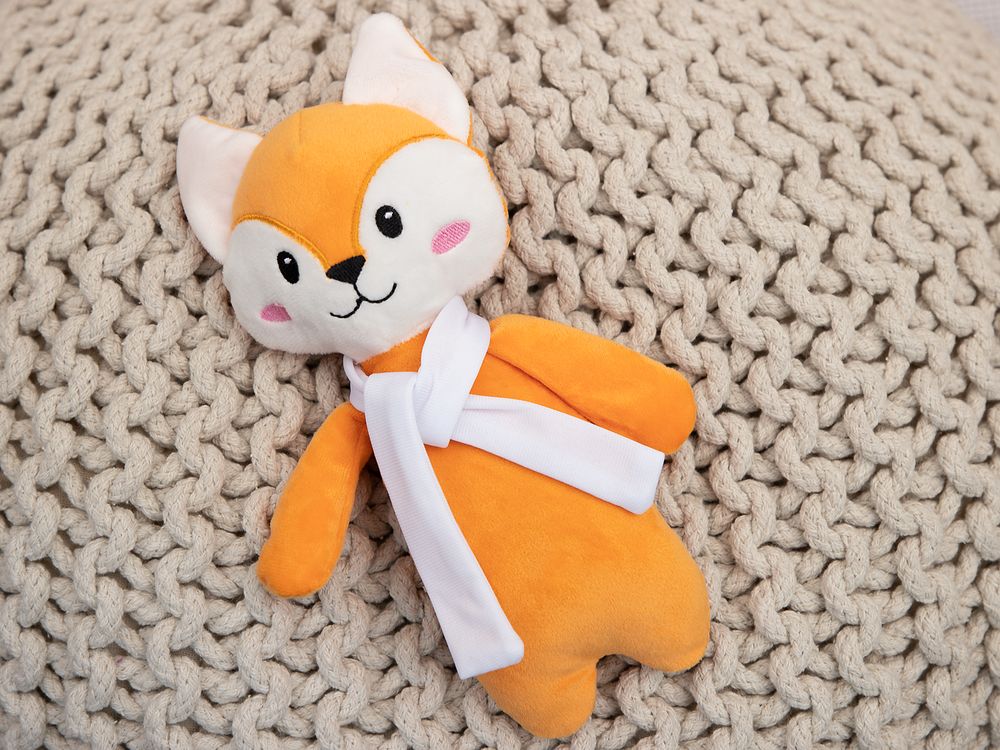 Мягкая игрушка Beastie Toys, лисенок с белым шарфом / Миниатюра WWW (1000)