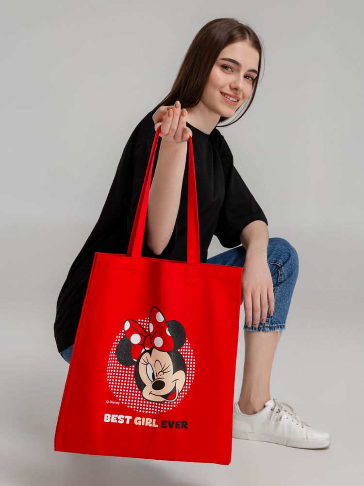 Сумка холщовая «Минни Маус. Best Girl Ever», красная / Миниатюра WWW (1000)