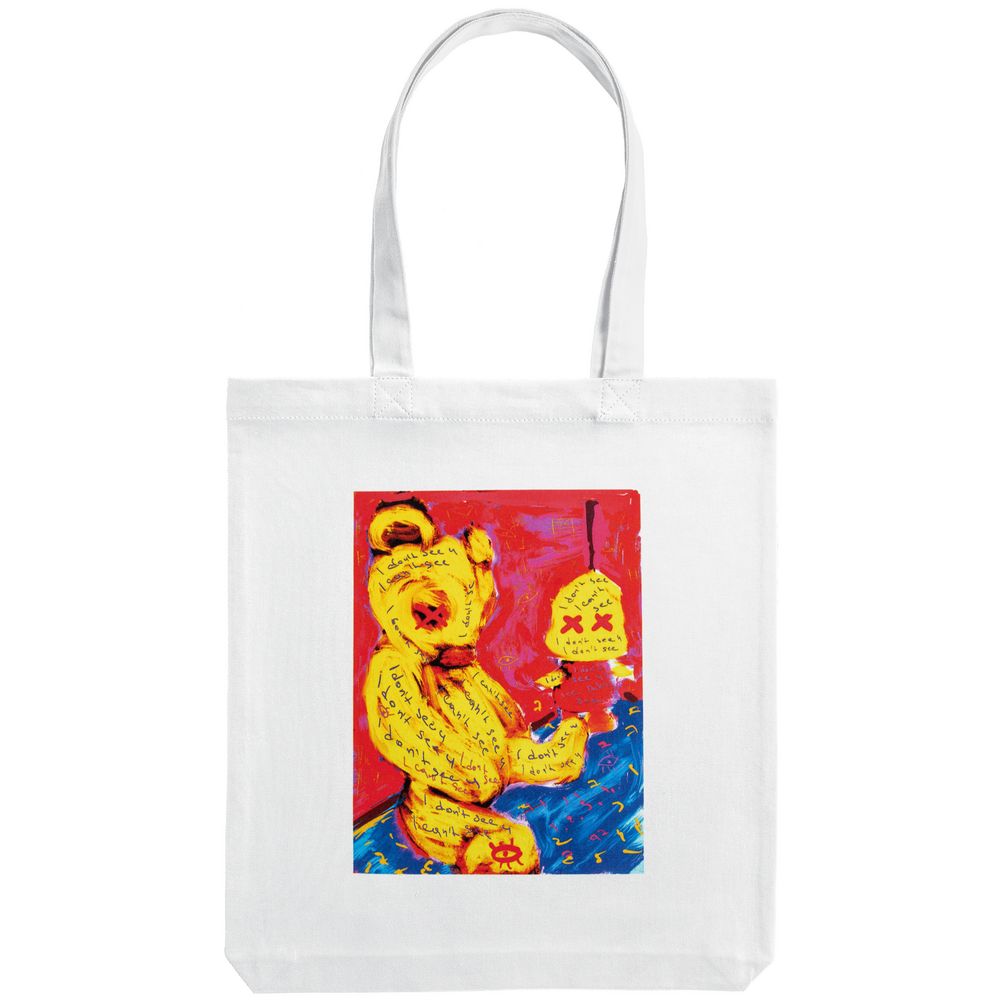 Холщовая сумка I Don't See You, молочно-белая / Миниатюра WWW (1000)