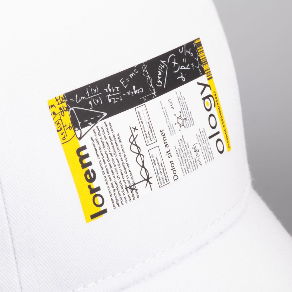 Бейсболка Canopy, белая с темно-синим кантом / Миниатюра нанесения (1000)