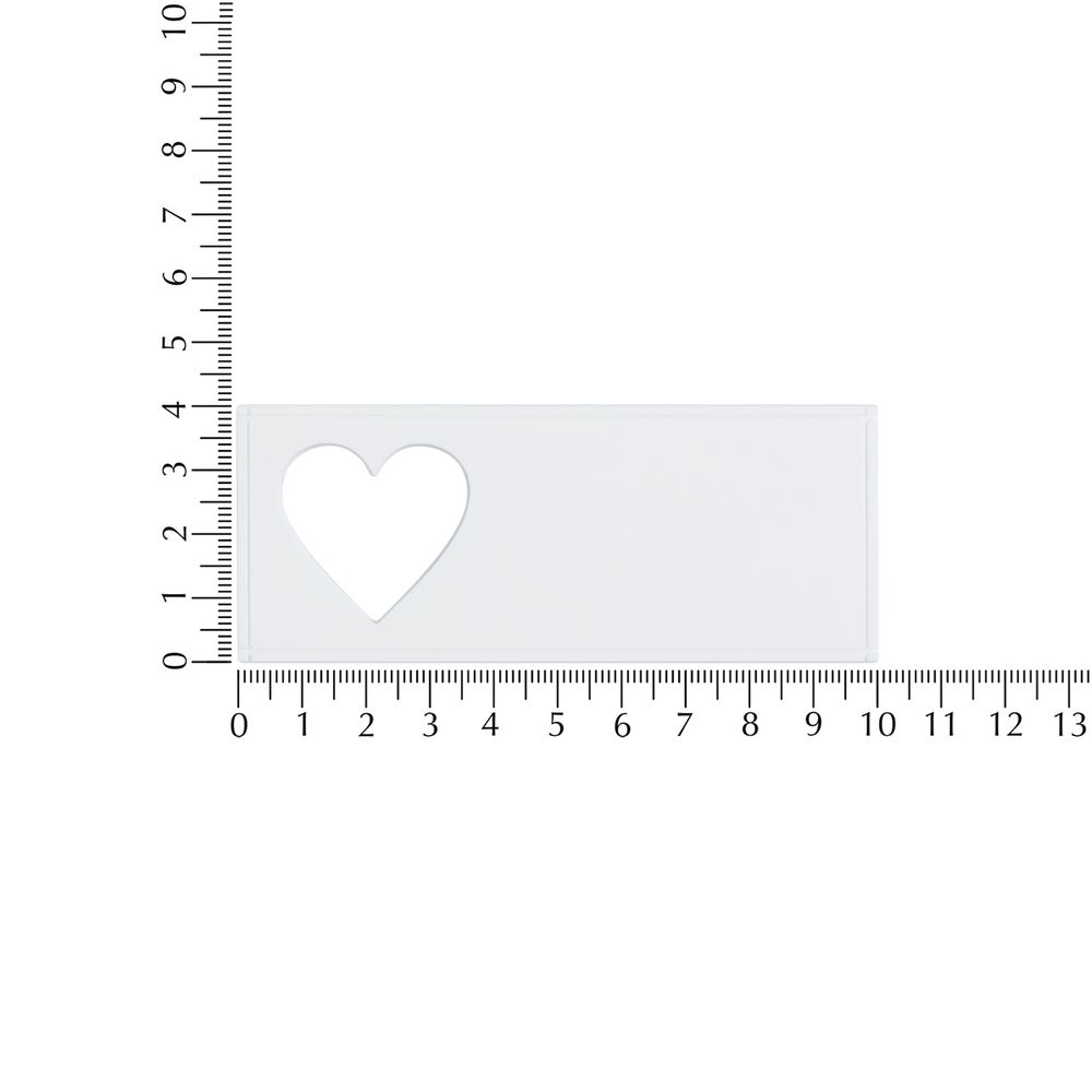 Лейбл из ПВХ с вырезом «Сердце», белый / Миниатюра WWW (1000)