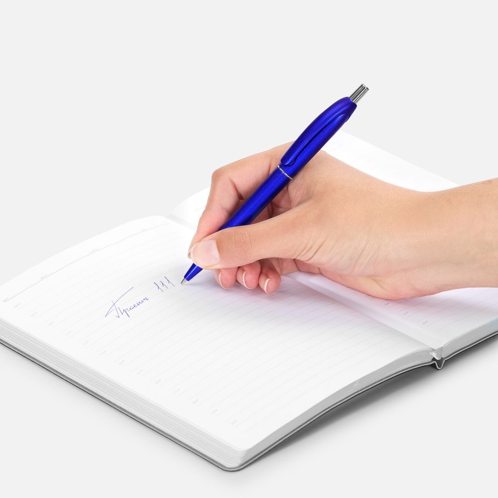 Ручка шариковая Bright Spark, синий металлик / Миниатюра WWW (1000)