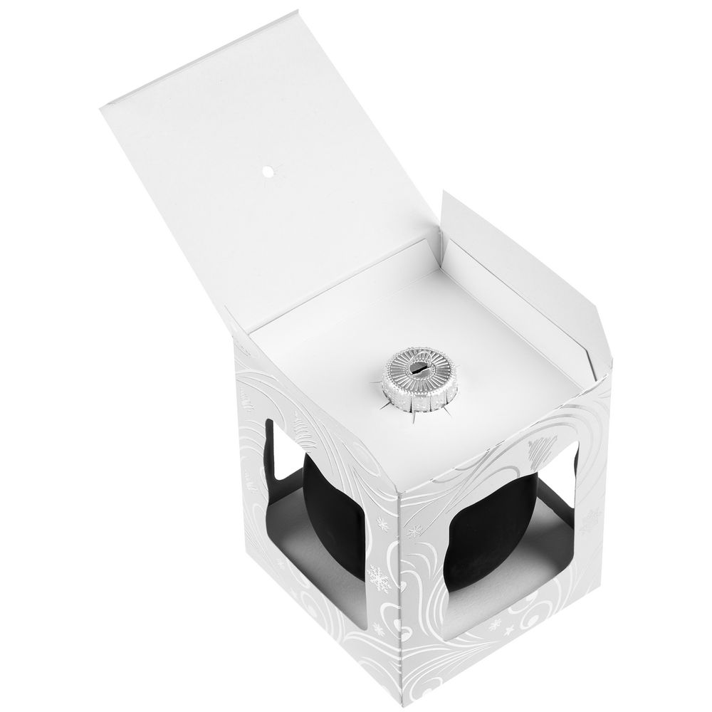 Елочный шар Gala Night Matt в коробке с тиснением, черный, 8 см / Миниатюра WWW (1000)