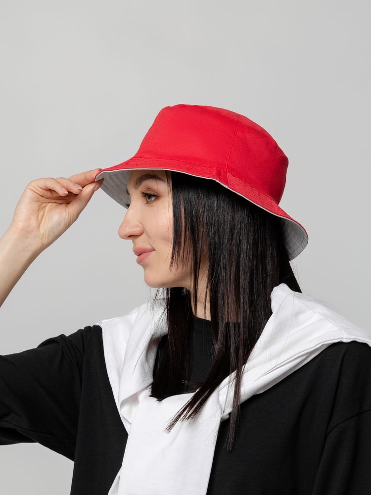 Панама Summer двусторонняя, красная с серым / Миниатюра WWW (1000)