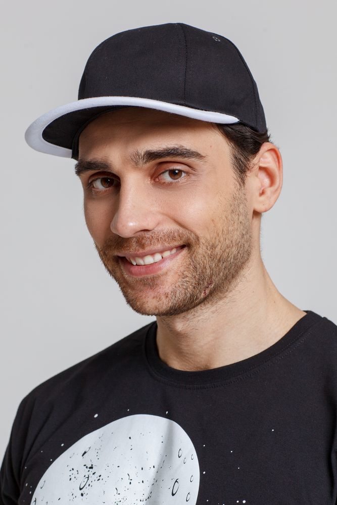 Бейсболка Bizbolka Honor, черная с белым кантом / Миниатюра WWW (1000)