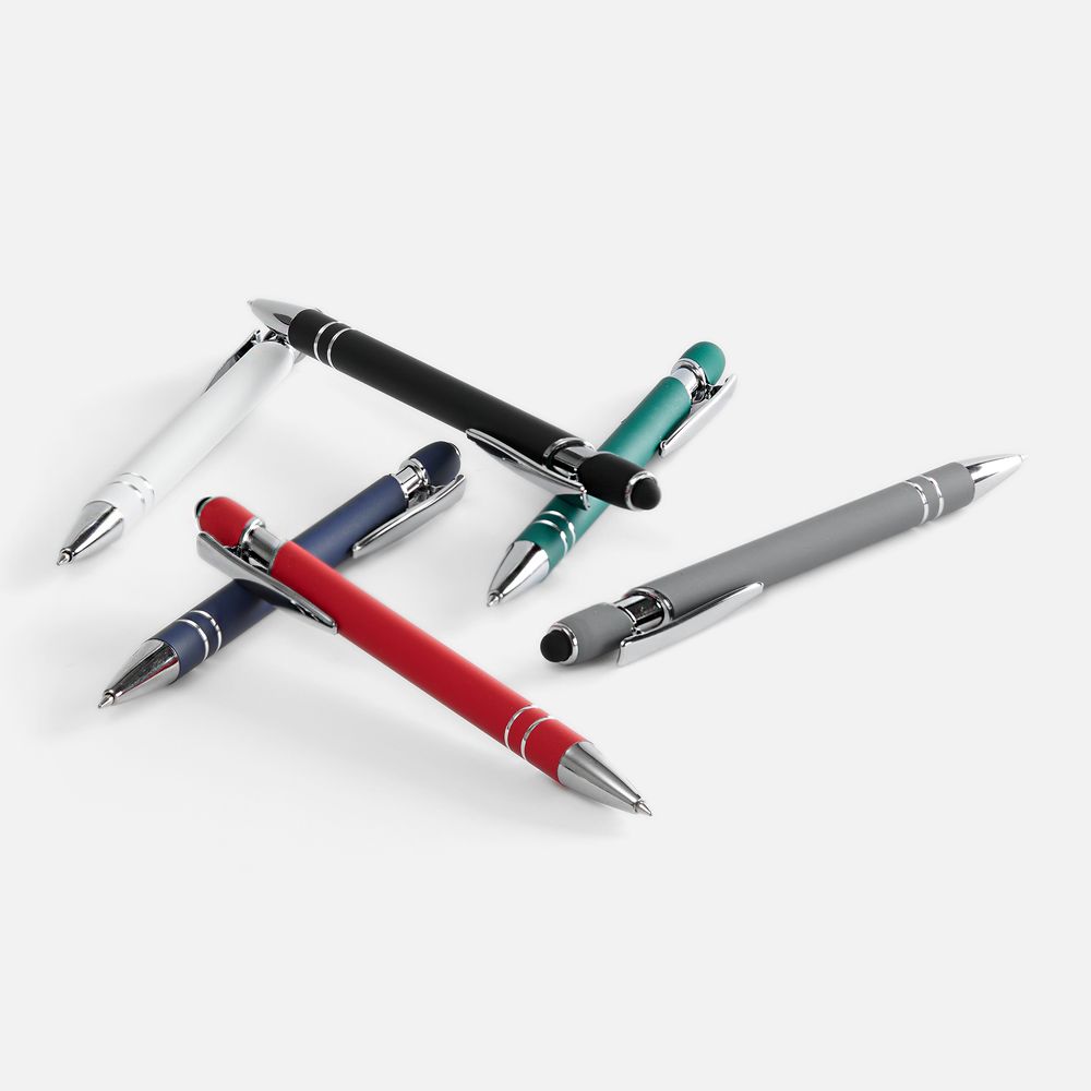 Ручка шариковая Pointer Soft Touch со стилусом, красная / Миниатюра WWW (1000)