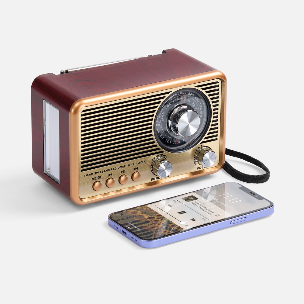 Bluetooth-колонка с радио Listenberg, коричневая / Миниатюра WWW (1000)