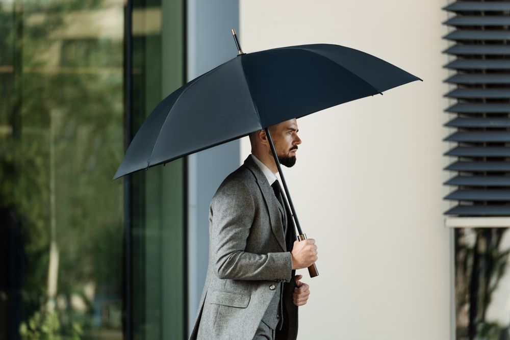 Зонт-трость Represent, черный / Миниатюра WWW (1000)