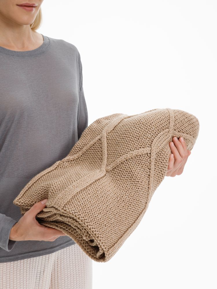 Плед Curve Verve, бежевый меланж / Миниатюра WWW (1000)