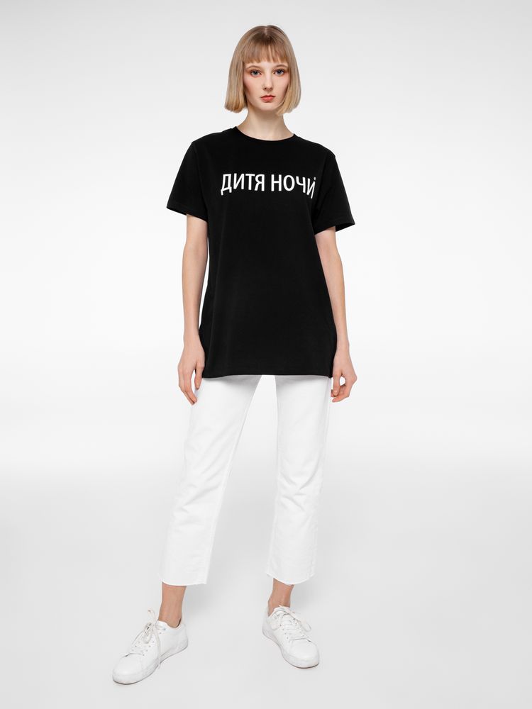 Футболка «Дитя ночи» со светящимся принтом, черная / Миниатюра WWW (1000)