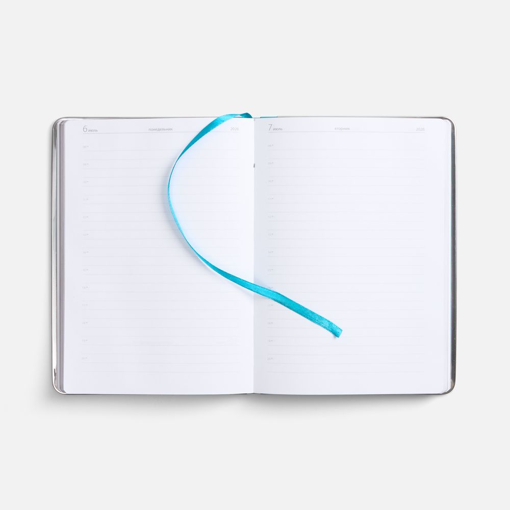 Ежедневник Metal Frame на заказ, датированный, бирюзовый / Миниатюра WWW (1000)