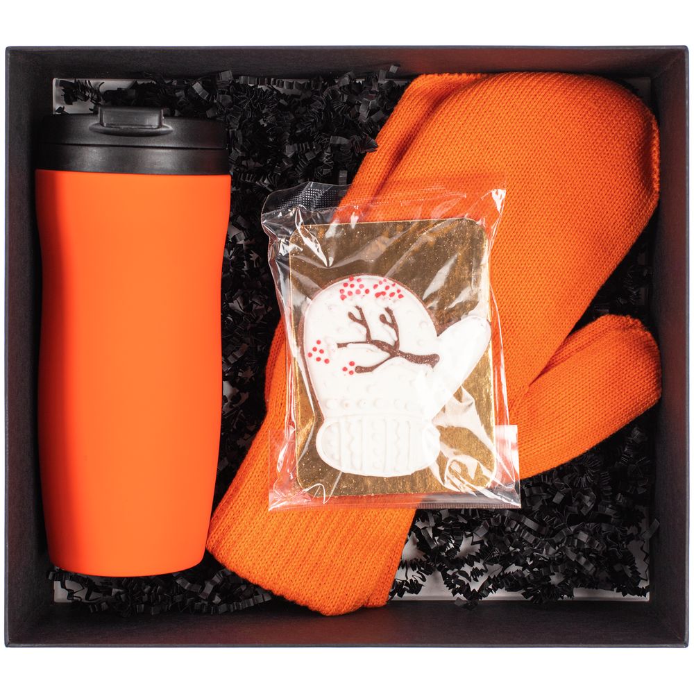 Набор «Зима в ладошке», черный с оранжевым / Миниатюра WWW (1000)