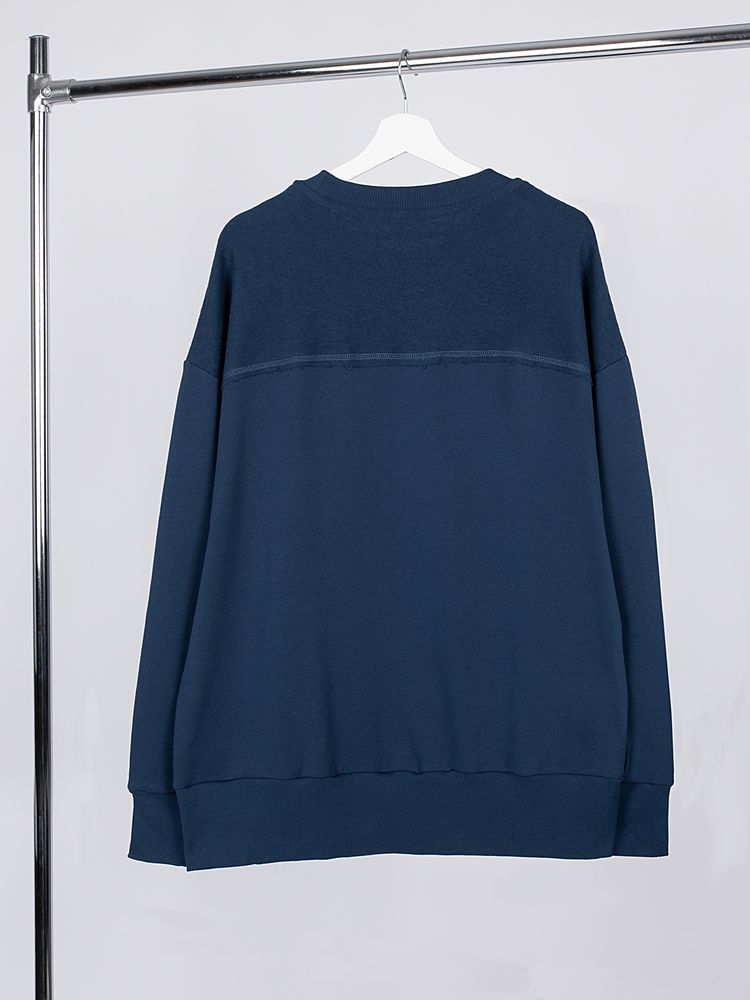 Свитшот оверсайз унисекс Vozduh, темно-синий / Миниатюра WWW (1000)