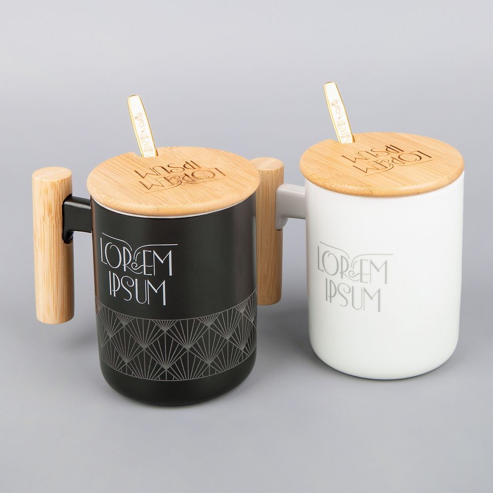 Кружка с ложкой Eco Fusion, белая / Миниатюра WWW (1000)