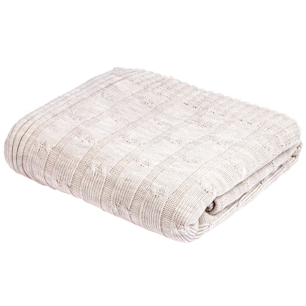 Плед Trenza, светло-бежевый меланж / Миниатюра WWW (1000)