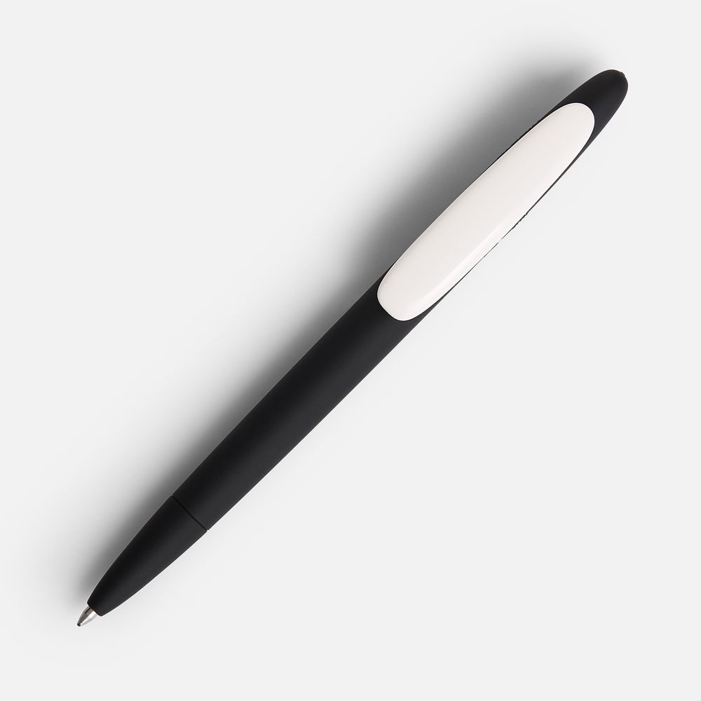 Ручка шариковая Prodir DS5 TRR-P Soft Touch, черная с белым / Миниатюра WWW (1000)