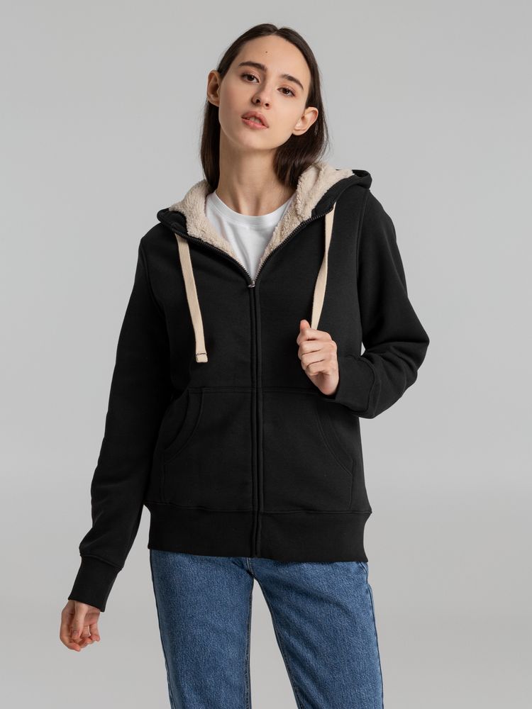 Толстовка унисекс на молнии Sherpa 280, черная / Миниатюра WWW (1000)