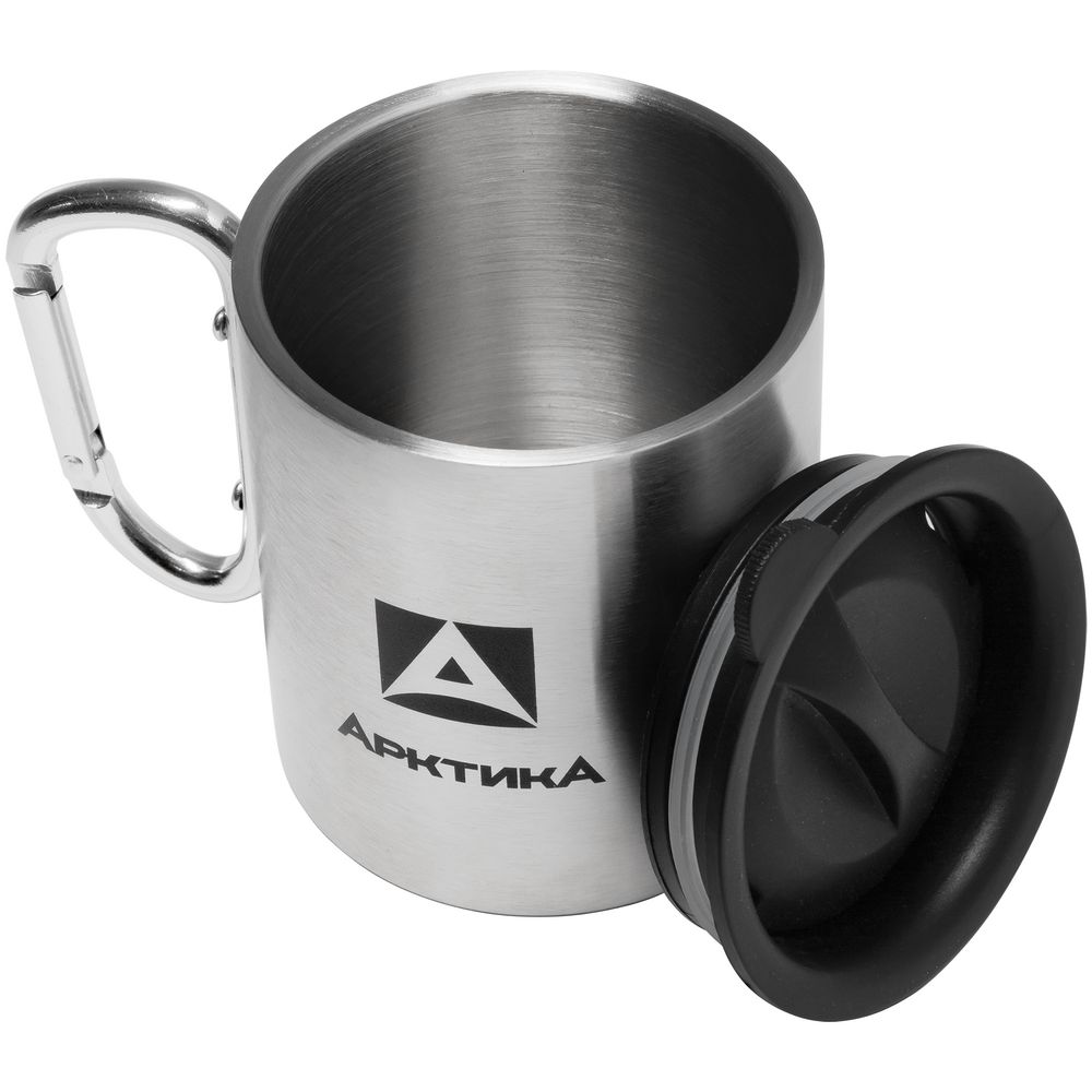 Термокружка с карабином «Арктика 300», стальная / Миниатюра WWW (1000)