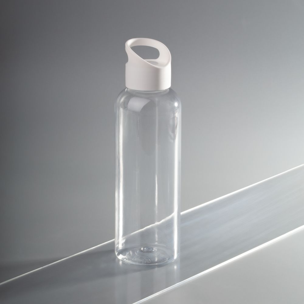 Бутылка для воды Plaske, прозрачная с белой крышкой / Миниатюра WWW (1000)