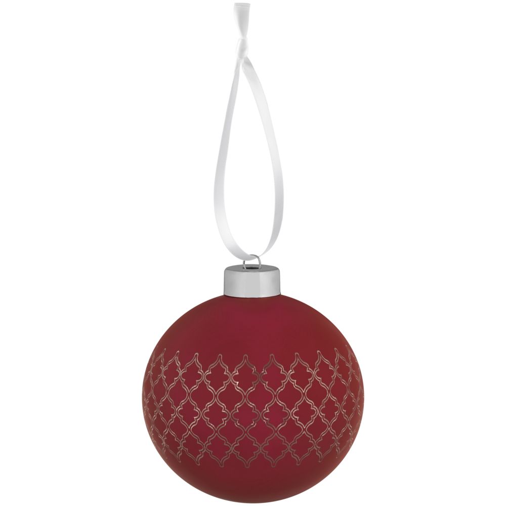 Елочный шар King с лентой, 10 см, красный / Миниатюра WWW (1000)