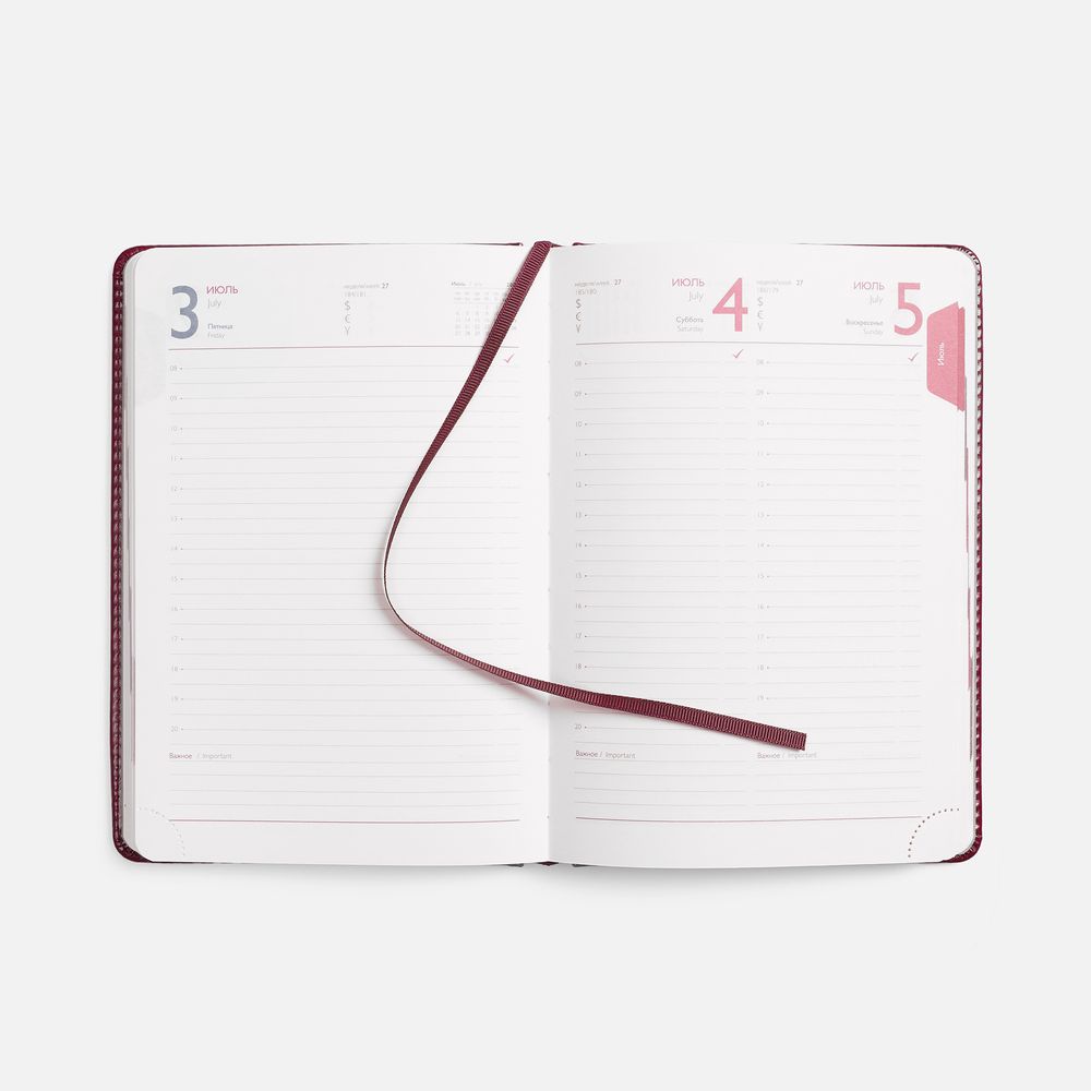 Ежедневник Faro, датированный, бордовый / Миниатюра WWW (1000)